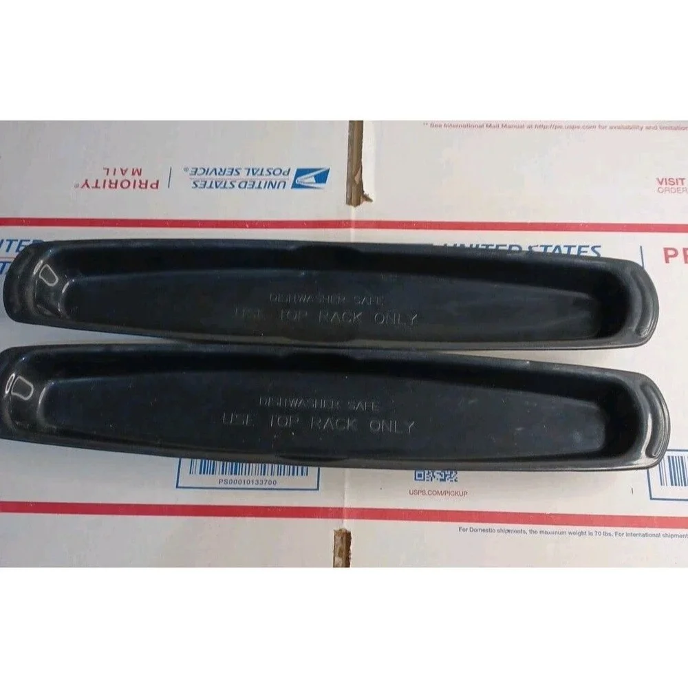 2 George Foreman Grill 14.5” Black Drip Trays Good Used Condition